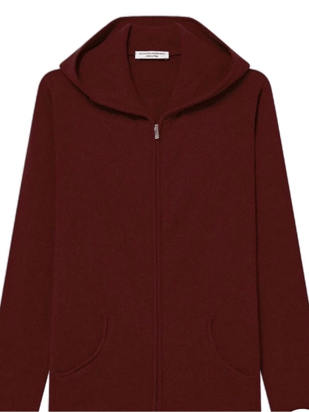 Quince | Cashmere Zip-Up Hoodie in Deep Burgundy, Sz L